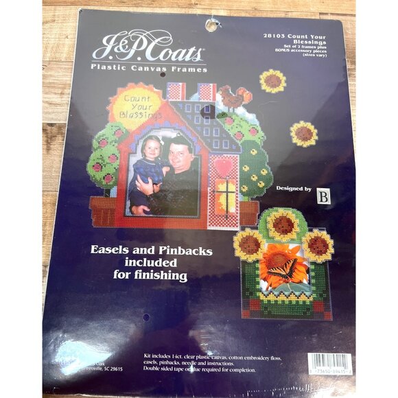 J&P Coats Plastic Canvas Frames 28103 Count Your Blessings Frame Kit - Picture 1 of 6